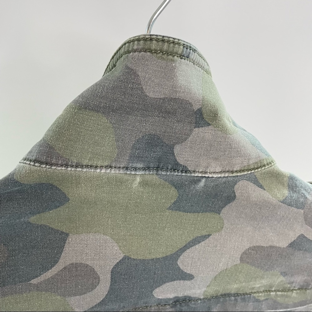 Express Camo Drawstring Utility Jacket Green S - image 7